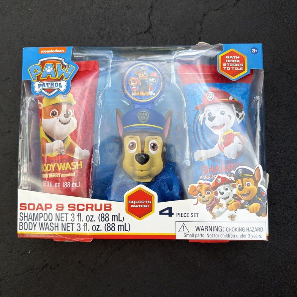Kids Nickelodeon Paw Patrol 4PC Bath Set, New In Box